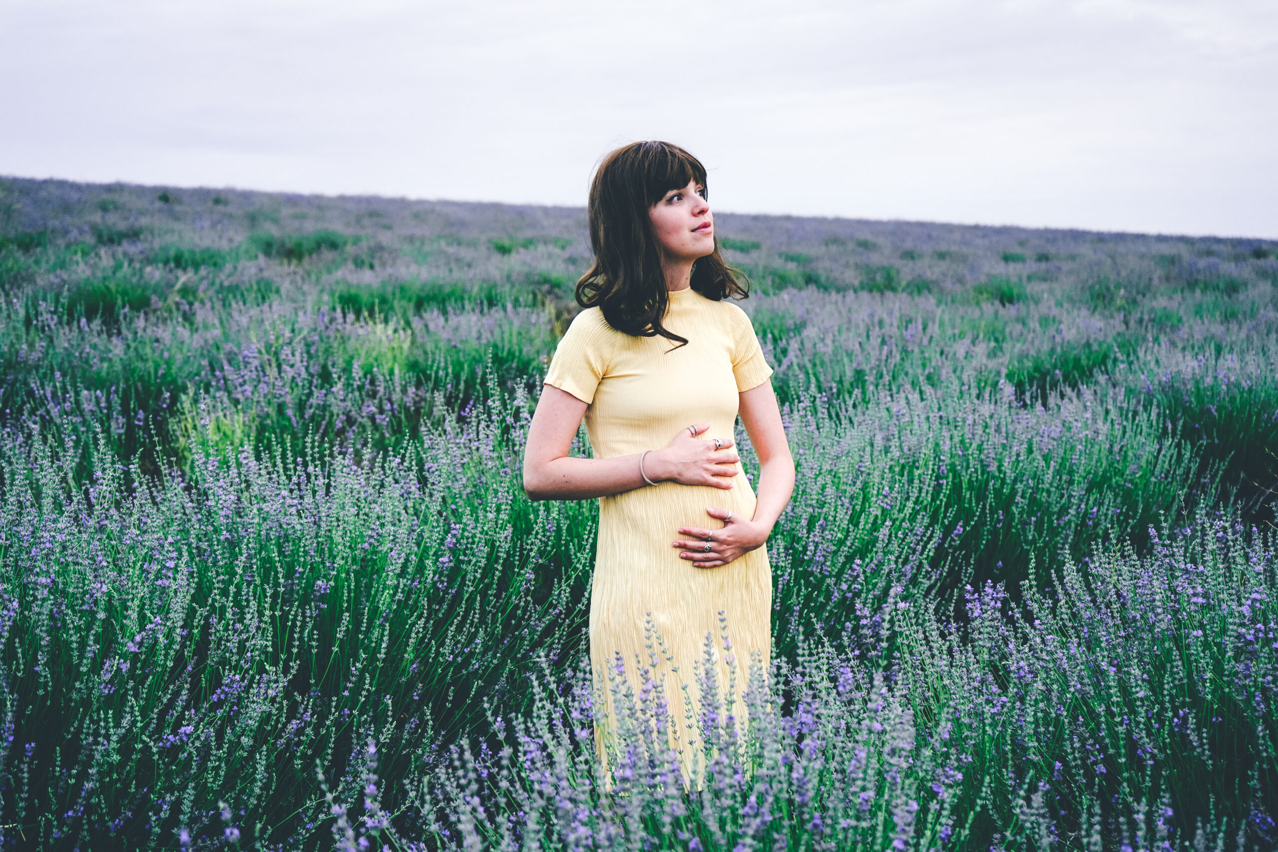 woman win flower field